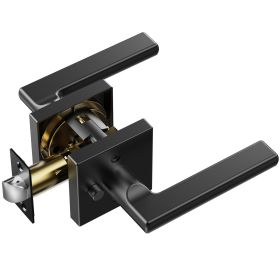 VEVOR Privacy Door Handle, 1 Pack Matte Black Door Lever, Left or Right Handing Reversible Lever with Keyless Lock, 45° Rotation to Open