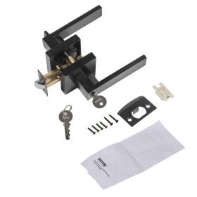 VEVOR Entry Lever Door Handle, 1 PC Black Entry Knob, Lock and Key Locking Lever Set, Contemporary Square Door Lever