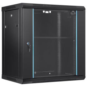 VEVOR 12U Wall Mount Network Server Cabinet, 15.5'' Deep, Server Rack Cabinet Enclosure, 200 lbs Max. Ground-mounted Load Capacity