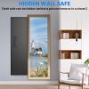 53" Fingerprint Touch Panel In-Wall Safe,Hidden Wall Gun Safe for Rifles with Adjustable Shelves