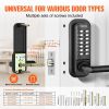 VEVOR Mechanical Keyless Entry Door Lock, 14 Digit Keypad, Embedded Outdoor Gate Door Locks Set with Keypad and Handle, Water-proof Zinc Alloy