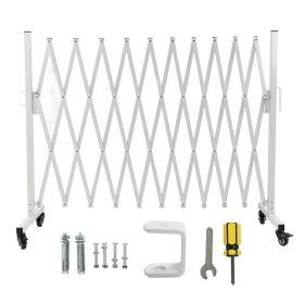 Metal Expandable Barricade Gate Folding Mobile Safety Barrier Driveway Security Flexible Retractable Fence 130in (Option: as picture)