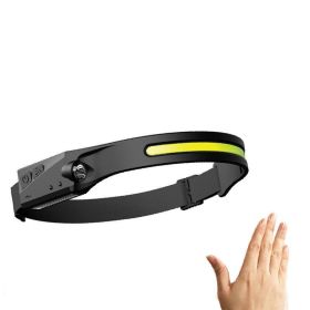 COB LED Induction Riding Headlamp Flashlight USB Rechargeable Waterproof Camping Headlight With All Perspectives Hunting Light (Color: black, Electrical outlet: USB)