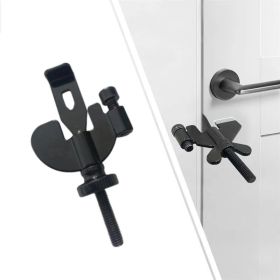 Anti-theft Door Stopper Portable Hotel Door Lock for Safety Home Latch (Color: black, Type: Door Lock)